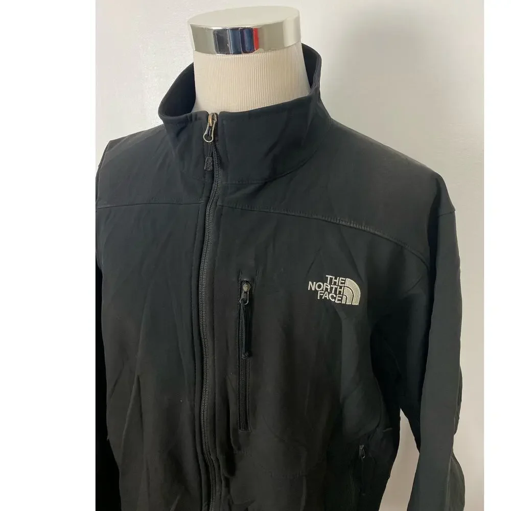 Men The North Face black softshell zip-up performance jacket coat, XL